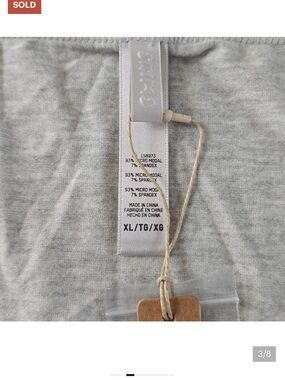 SKIMS Henley Tank Size:XL Light Heather Grey